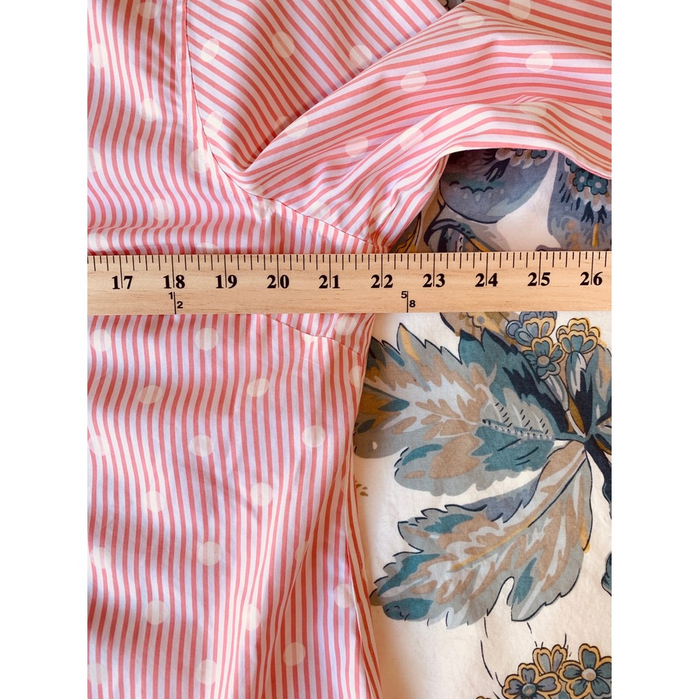 Chicos No Iron Button Down Coral Striped Polka Dot Shirt Size 2 (L-12) - Picture 11 of 14